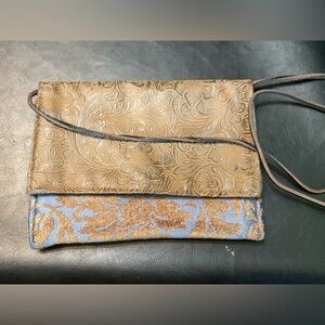 Floral Embossed Tooled Clutch